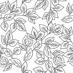 Vector seamless pattern with autumn leaves.
