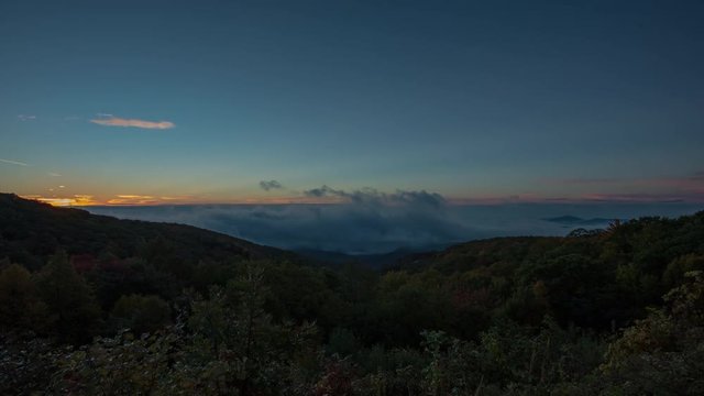 4K TL BRP Sunrise Foggy Valley in autumn