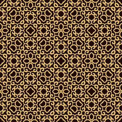 Vector seamless pattern. Golden decorative design template. Creative luxury background.