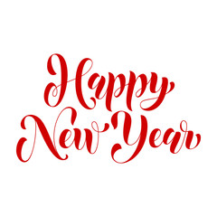 Lettering design for Happy New Year greeting card template
