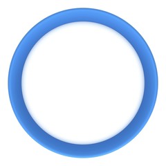 Blue rubber plastic stretch white bracelet. 3d render isolated on white background.