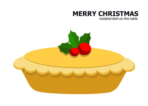 Illustration Vector Of Mince Pie On Christmas Theme.