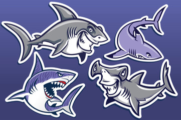 Fototapeta premium cartoon of shark collection pack