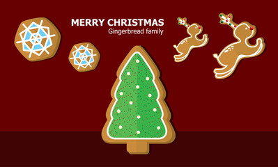 Illustration vector of gingerbread on Christmas theme.