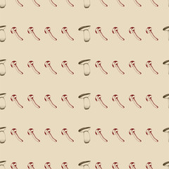 Hand drawn seamless pattern with mushrooms.