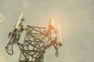 Telecommunication tower retro color