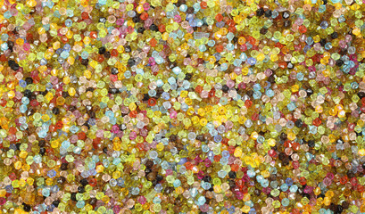 Backdrop with tiny colored glass seed beads