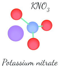 KNO3 Potassium nitrate molecule