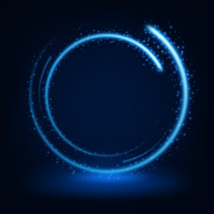 Round blue shiny with sparks vector illustration
