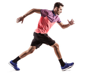 man runner jogger running isolated