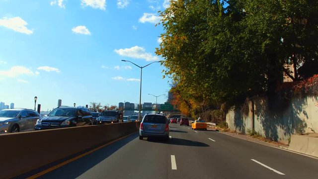 Stock video of the FDR highway in New York