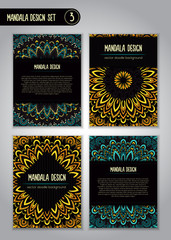 Tribal mandala design set. Vintage decorative elements.