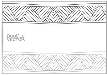 Brochure with Hand Drawn Doodle Border.