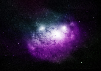 Stars, dust and gas nebula in a far galaxy