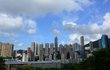 Fototapeta na wymiar skyscraper, buddha, cable car.