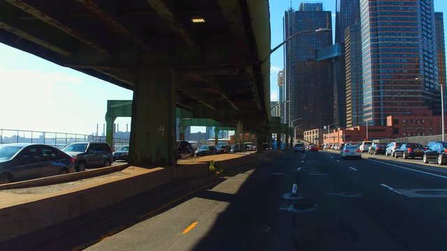 Stock video of modern architecture under construction in Manhattan