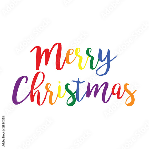 Download "Merry Christmas Rainbow Vector Text. Calligraphic ...