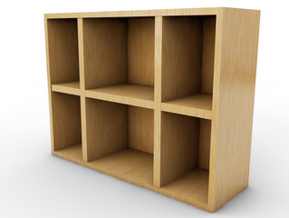 light hanging bookshelf isolated on white background 3d render