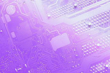 close up of the violet circuit board