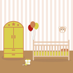 Baby room. Vector flat illustration