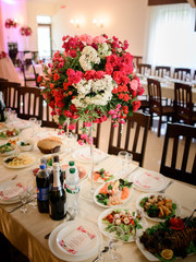 very beautifully decorated hall for wedding celebration