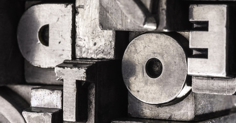 Historical letterpress types, also called as lead letters. These kind of letters were used in Gutenberg presses. These letters were the beginning of typography. And were used in typesetting