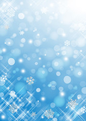 雪の結晶背景　青