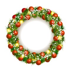 Fototapeta na wymiar Christmas wreath vector