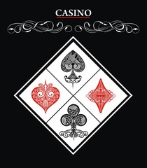 Casino sign with Card Suit symbol
