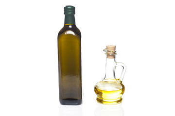 Olive oil bottle isolated on white baackground