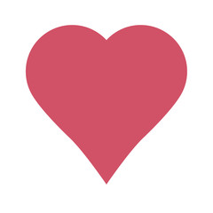 Pink heart vector on white background, love