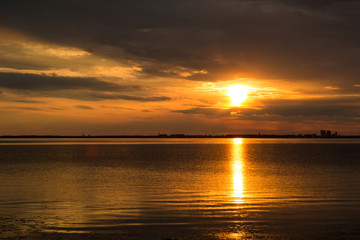 beautiful sunset over Baltic sea