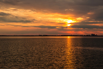 beautiful sunset over Baltic sea