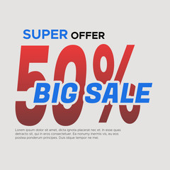 Super sale banner. Sale and discounts. Vector illustration