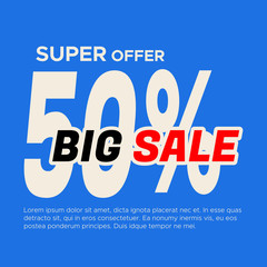 Obraz premium Super sale banner. Sale and discounts. Vector illustration