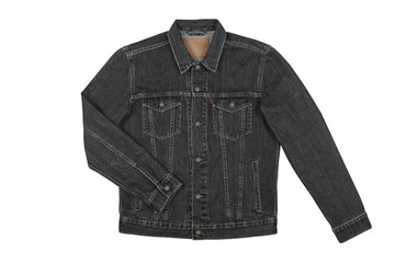 Black jean shirt isolate on white background with clipping path