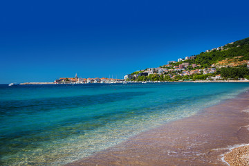 Obraz premium Sea with city views, Budva, Montenegro.