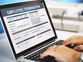 Fototapeta na wymiar Employee Termination Form Contract Concept