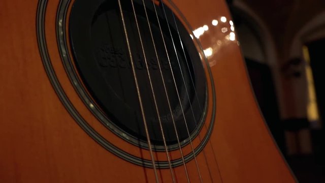 Detail of guitar strings