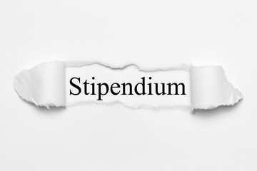 Stipendium auf weißen gerissenen Papier