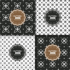 black and white modern geometric motif seamless pattern © kraphix