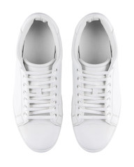 White pair of sneakers with clipping path