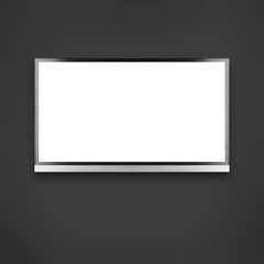 Black LED tv television screen mockup / mock up, blank on black