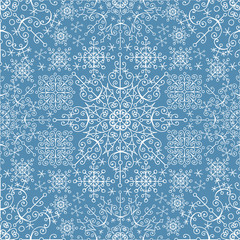 Snowflakes lace seamless pattern.New year,Christmas,Winter