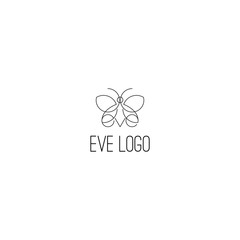 Simple Line Butterfly Shape making EVE word