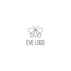 Fototapeta premium Simple Line Butterfly Shape making EVE word