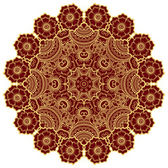 Vector color mandala. Mehndi style.
