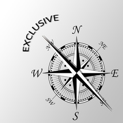Illustration of exclusive written aside compass;