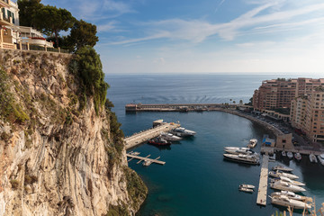 Panoramic view of Monte Carlo harbour in Monaco