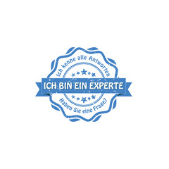 Ich bin ein Experte. Ich kenne alle Antworten. Haben Sie eine Frage? - Unternehmen Etikette / stempel